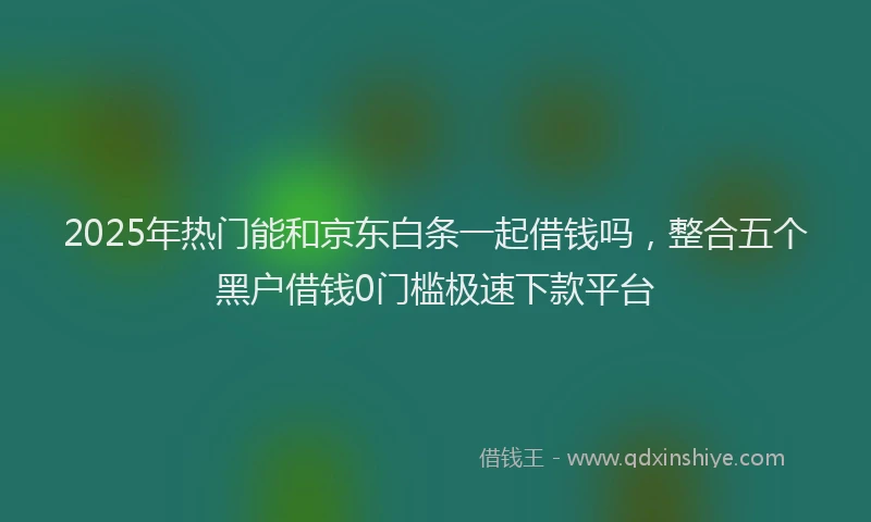 2025年热门能和京东白条一起借钱吗，整合五个黑户借钱0门槛极速下款平台