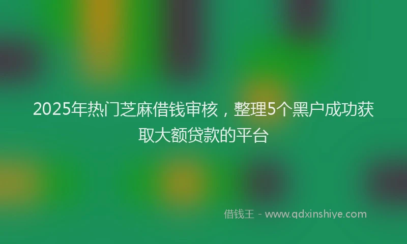 2025年热门芝麻借钱审核，整理5个黑户成功获取大额贷款的平台