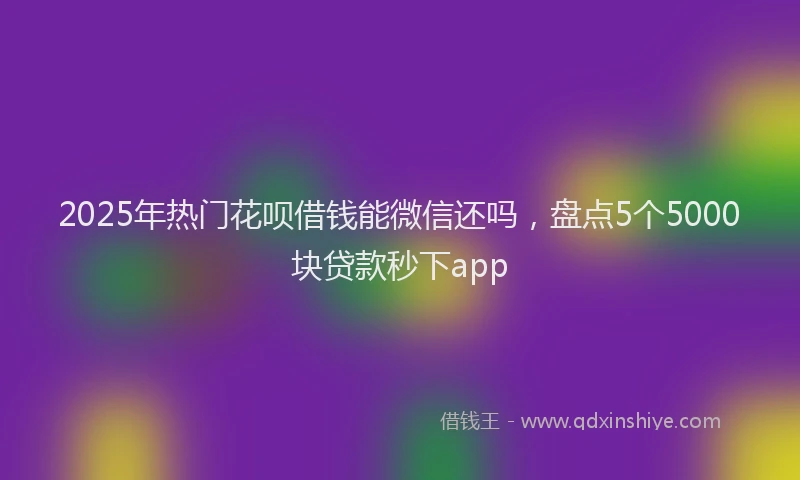 2025年热门花呗借钱能微信还吗，盘点5个5000块贷款秒下app