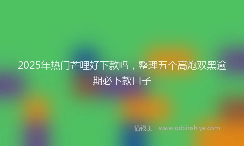 2025年热门芒哩好下款吗，整理五个高炮双黑逾期必下款口子