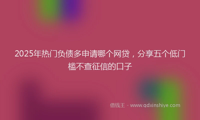 2025年热门负债多申请哪个网贷，分享五个低门槛不查征信的口子