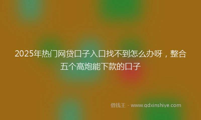 2025年热门网贷口子入口找不到怎么办呀，整合五个高炮能下款的口子