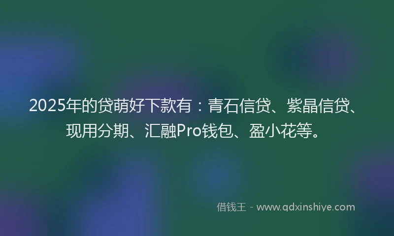 2025年的贷萌好下款有：青石信贷、紫晶信贷、现用分期、汇融Pro钱包、盈小花等。
