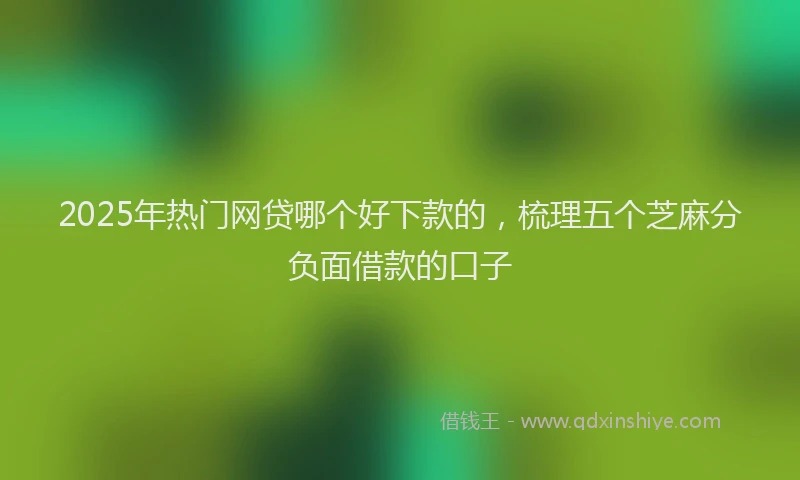 2025年热门网贷哪个好下款的，梳理五个芝麻分负面借款的口子