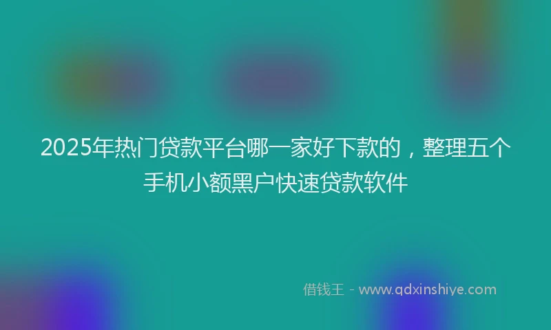 2025年热门贷款平台哪一家好下款的，整理五个手机小额黑户快速贷款软件