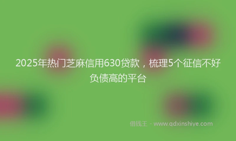 2025年热门芝麻信用630贷款，梳理5个征信不好负债高的平台