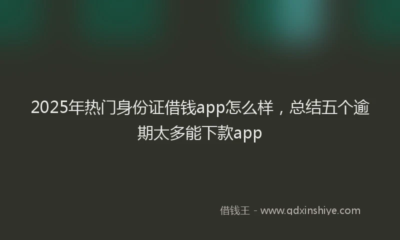 2025年热门身份证借钱app怎么样，总结五个逾期太多能下款app