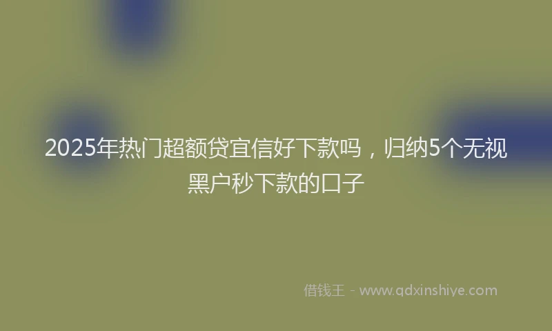 2025年热门超额贷宜信好下款吗，归纳5个无视黑户秒下款的口子