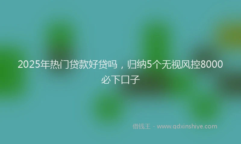2025年热门贷款好贷吗，归纳5个无视风控8000必下口子