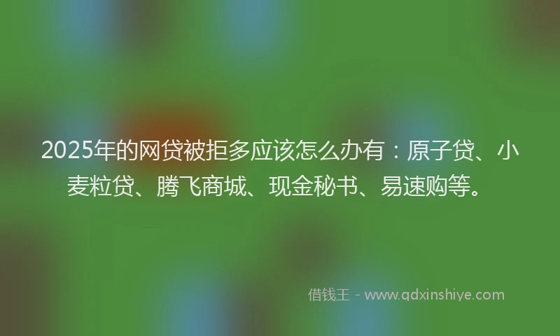 2025年的网贷被拒多应该怎么办有：原子贷、小麦粒贷、腾飞商城、现金秘书、易速购等。