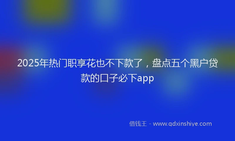 2025年热门职享花也不下款了，盘点五个黑户贷款的口子必下app