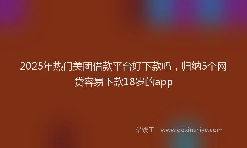 2025年热门美团借款平台好下款吗，归纳5个网贷容易下款18岁的app