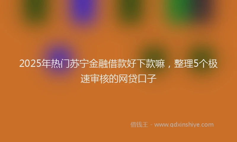 2025年热门苏宁金融借款好下款嘛，整理5个极速审核的网贷口子