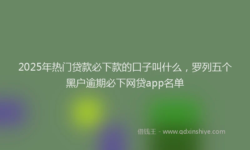 2025年热门贷款必下款的口子叫什么，罗列五个黑户逾期必下网贷app名单