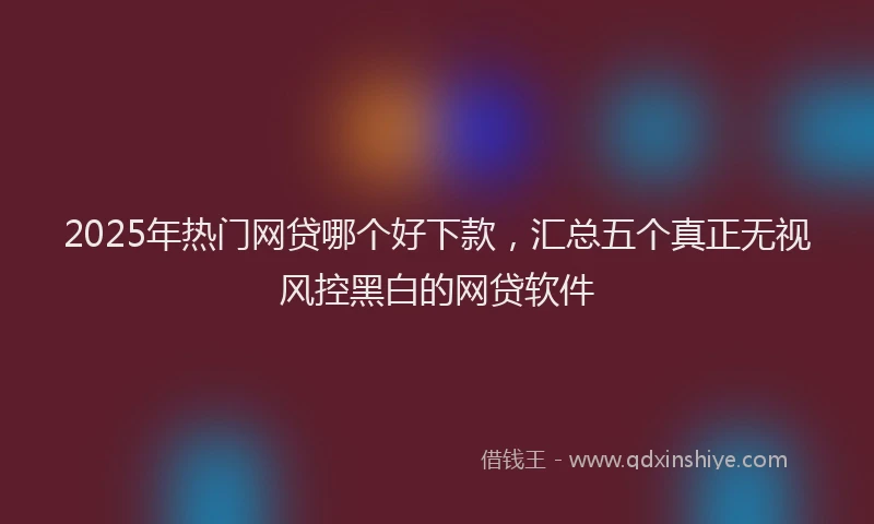2025年热门网贷哪个好下款，汇总五个真正无视风控黑白的网贷软件