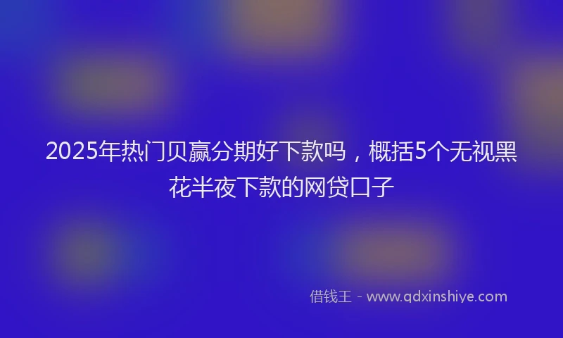 2025年热门贝赢分期好下款吗，概括5个无视黑花半夜下款的网贷口子