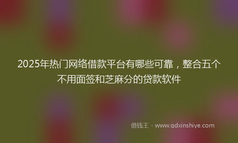 2025年热门网络借款平台有哪些可靠，整合五个不用面签和芝麻分的贷款软件