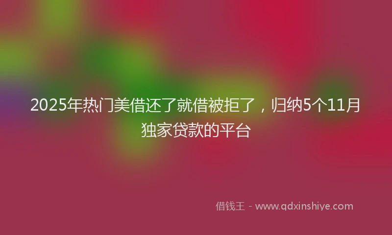 2025年热门美借还了就借被拒了，归纳5个11月独家贷款的平台