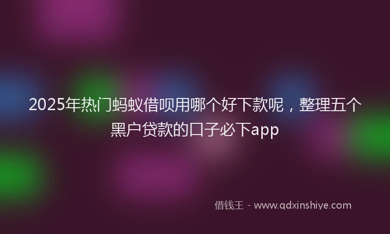 2025年热门蚂蚁借呗用哪个好下款呢，整理五个黑户贷款的口子必下app