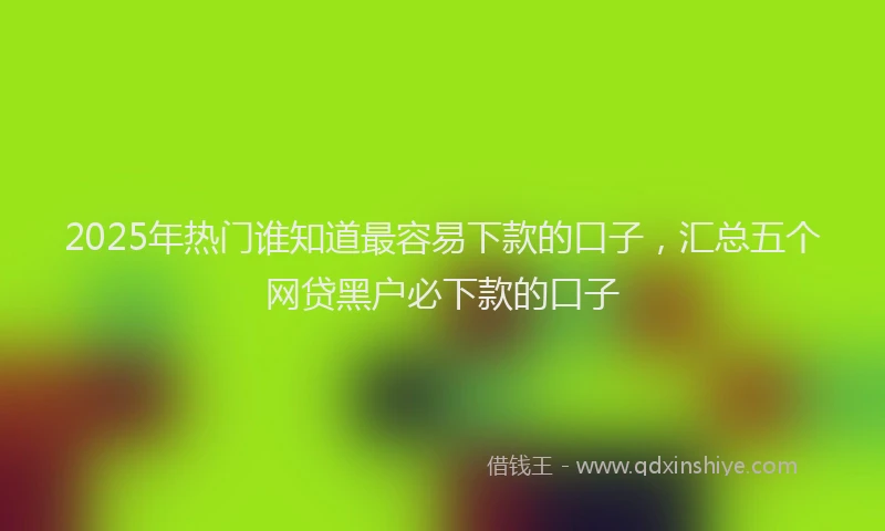2025年热门谁知道最容易下款的口子，汇总五个网贷黑户必下款的口子