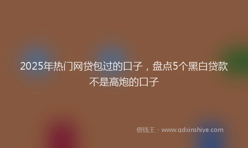 2025年热门网贷包过的口子，盘点5个黑白贷款不是高炮的口子