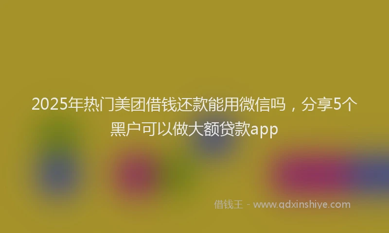 2025年热门美团借钱还款能用微信吗，分享5个黑户可以做大额贷款app