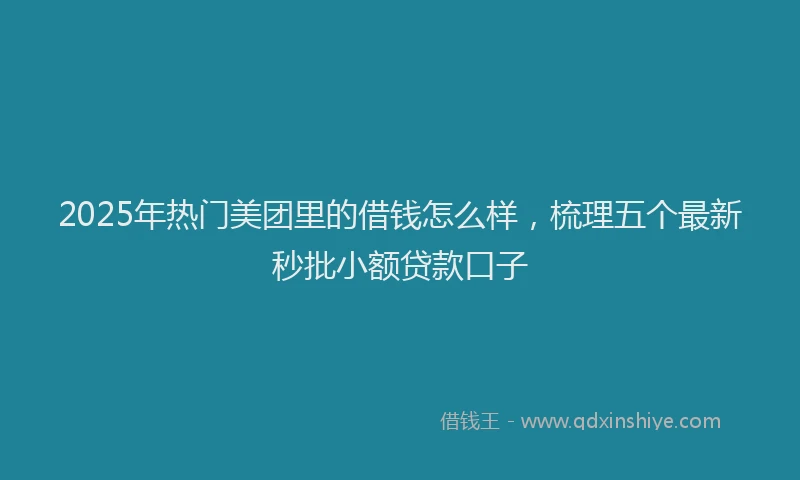 2025年热门美团里的借钱怎么样，梳理五个最新秒批小额贷款口子