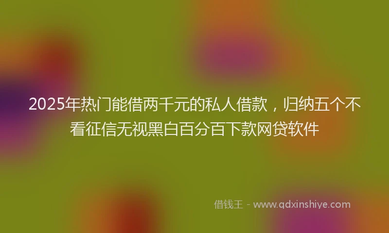 2025年热门能借两千元的私人借款，归纳五个不看征信无视黑白百分百下款网贷软件
