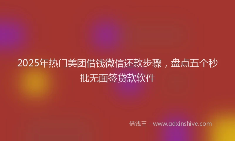2025年热门美团借钱微信还款步骤，盘点五个秒批无面签贷款软件