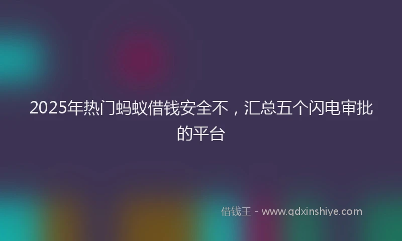 2025年热门蚂蚁借钱安全不，汇总五个闪电审批的平台