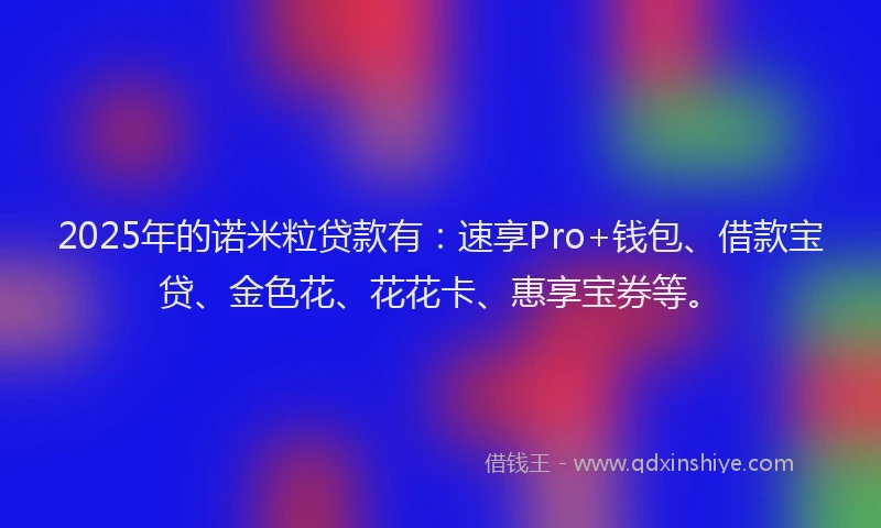 2025年的诺米粒贷款有：速享Pro+钱包、借款宝贷、金色花、花花卡、惠享宝券等。