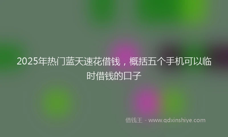 2025年热门蓝天速花借钱，概括五个手机可以临时借钱的口子