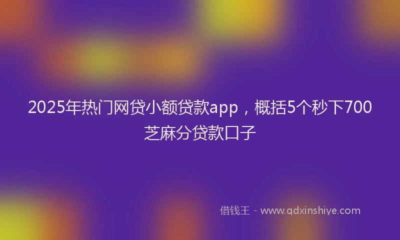 2025年热门网贷小额贷款app，概括5个秒下700芝麻分贷款口子