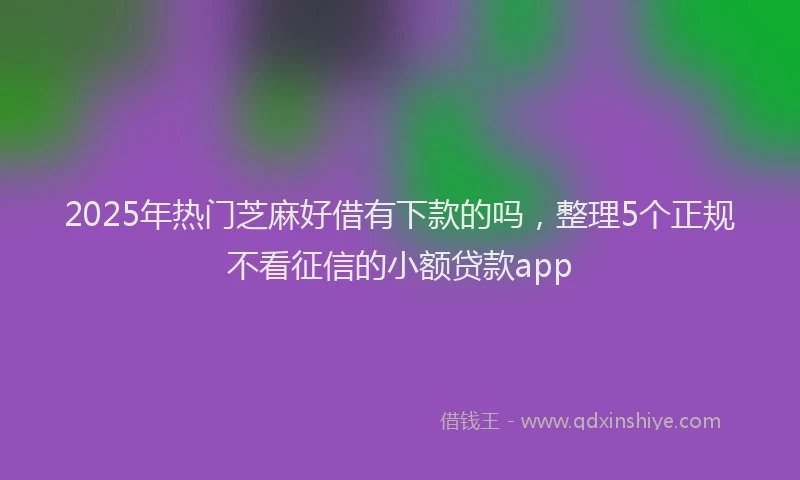 2025年热门芝麻好借有下款的吗，整理5个正规不看征信的小额贷款app