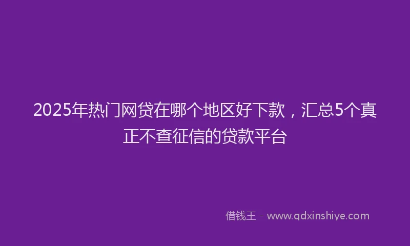 2025年热门网贷在哪个地区好下款，汇总5个真正不查征信的贷款平台