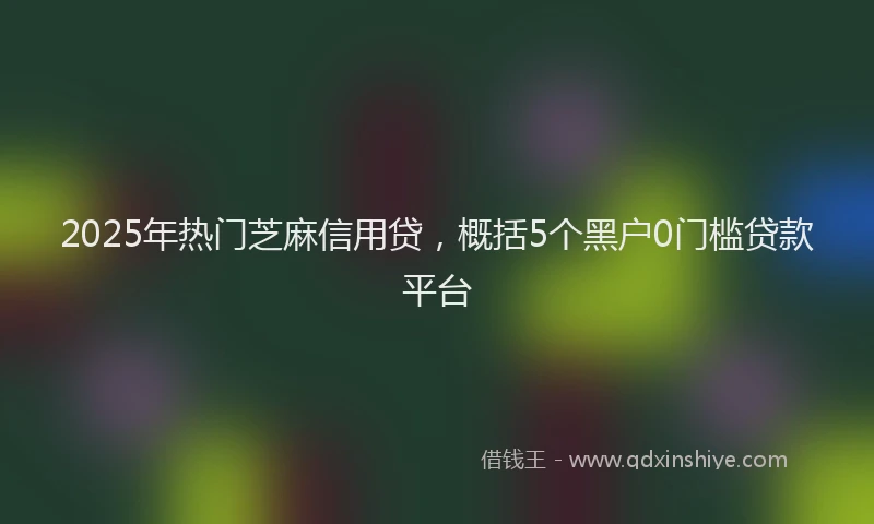 2025年热门芝麻信用贷，概括5个黑户0门槛贷款平台