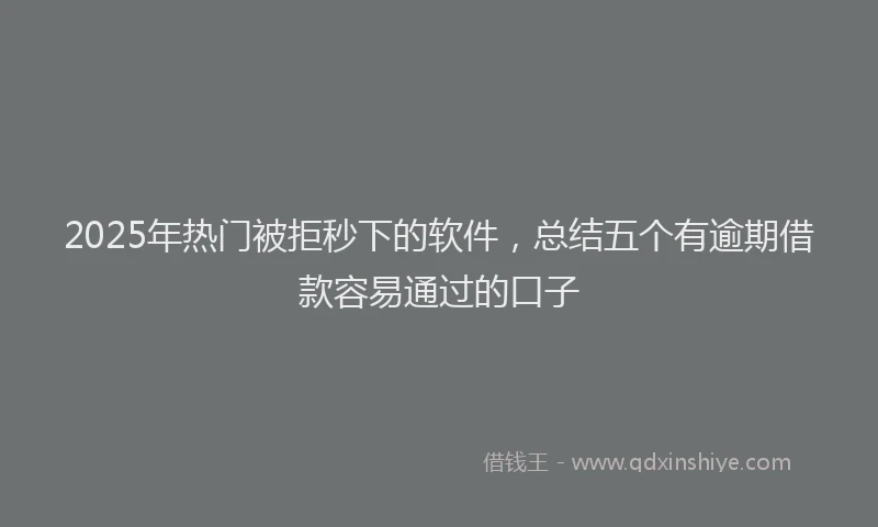 2025年热门被拒秒下的软件，总结五个有逾期借款容易通过的口子