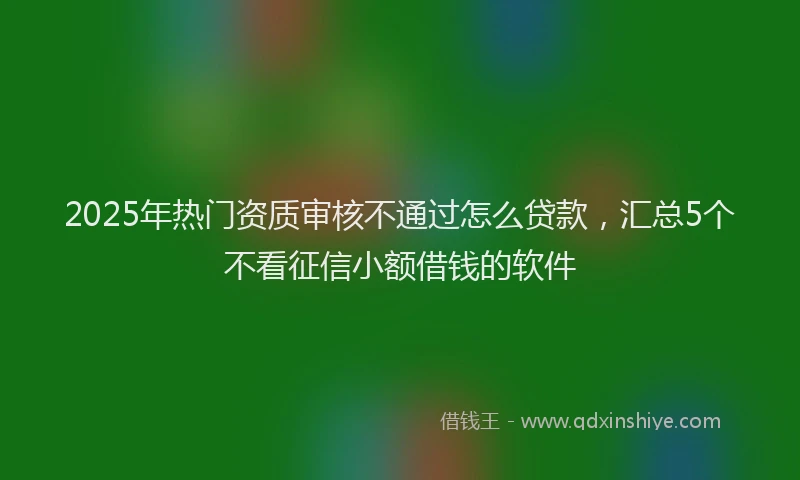 2025年热门资质审核不通过怎么贷款，汇总5个不看征信小额借钱的软件