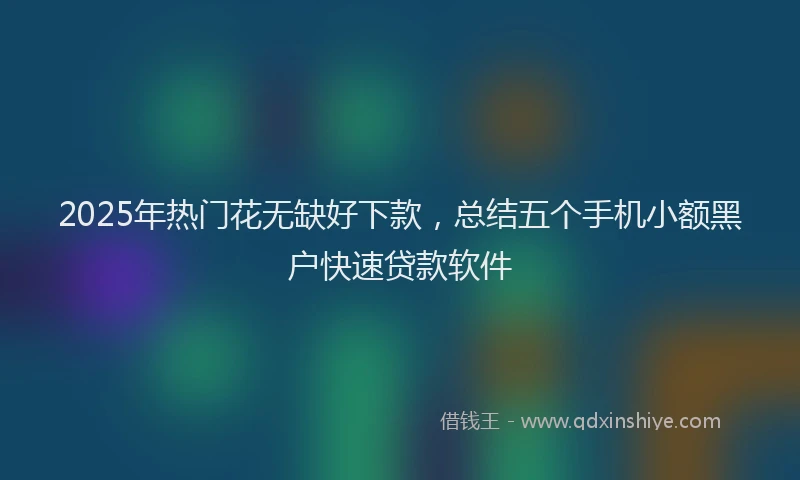 2025年热门花无缺好下款，总结五个手机小额黑户快速贷款软件