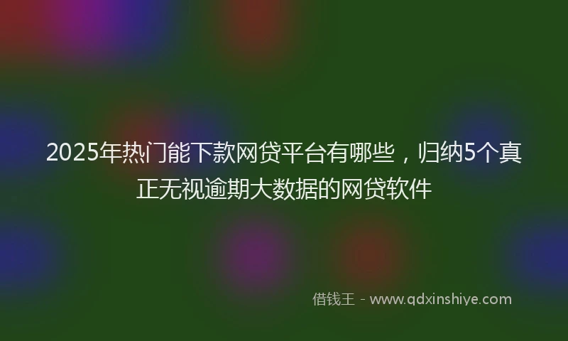 2025年热门能下款网贷平台有哪些，归纳5个真正无视逾期大数据的网贷软件