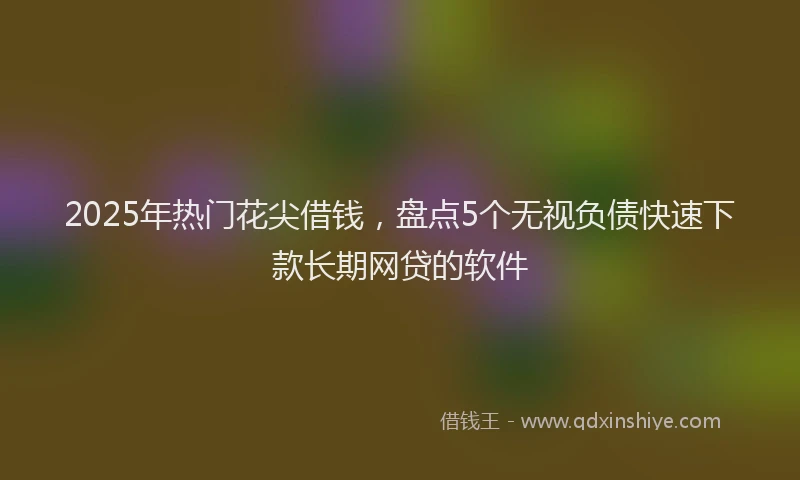 2025年热门花尖借钱，盘点5个无视负债快速下款长期网贷的软件