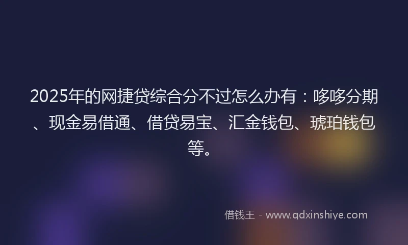 2025年的网捷贷综合分不过怎么办有：哆哆分期、现金易借通、借贷易宝、汇金钱包、琥珀钱包等。