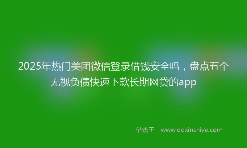 2025年热门美团微信登录借钱安全吗，盘点五个无视负债快速下款长期网贷的app