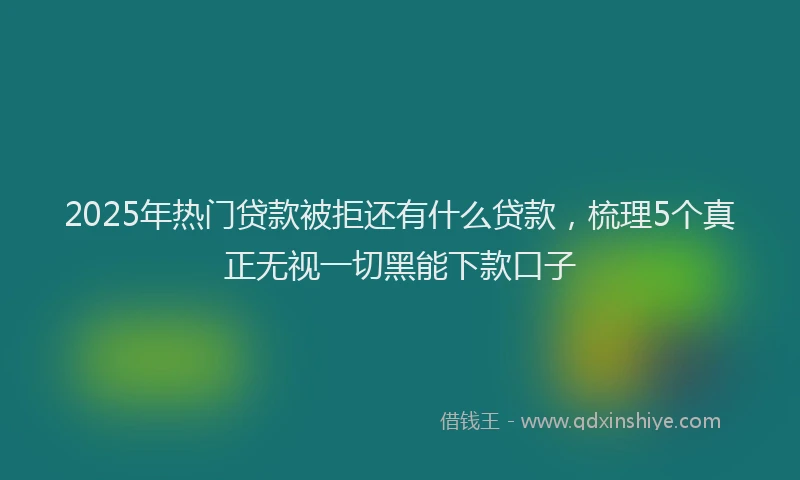 2025年热门贷款被拒还有什么贷款，梳理5个真正无视一切黑能下款口子