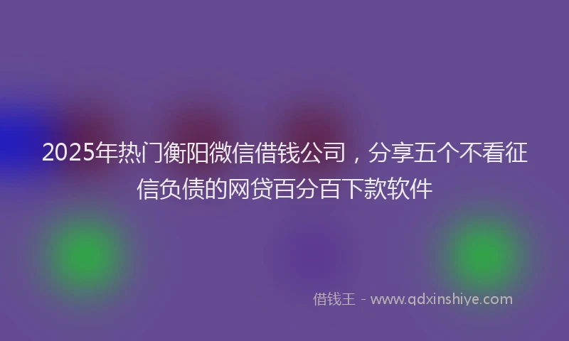 2025年热门衡阳微信借钱公司，分享五个不看征信负债的网贷百分百下款软件