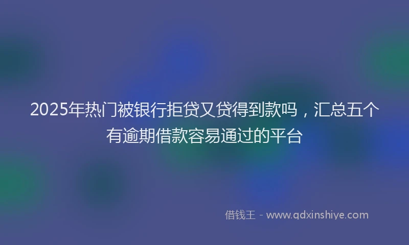 2025年热门被银行拒贷又贷得到款吗，汇总五个有逾期借款容易通过的平台