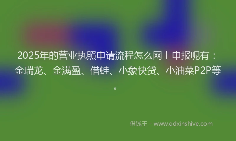 2025年的营业执照申请流程怎么网上申报呢有：金瑞龙、金满盈、借蛙、小象快贷、小油菜P2P等。