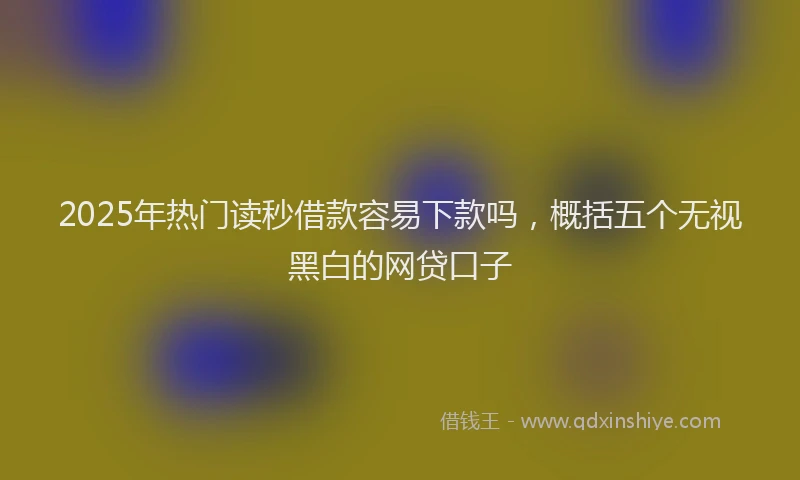 2025年热门读秒借款容易下款吗，概括五个无视黑白的网贷口子