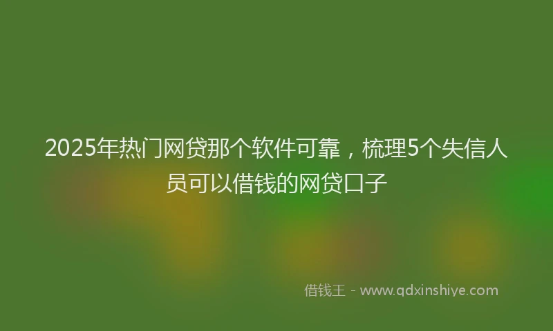 2025年热门网贷那个软件可靠，梳理5个失信人员可以借钱的网贷口子