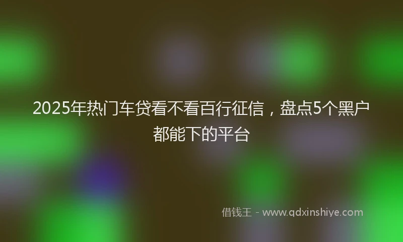 2025年热门车贷看不看百行征信，盘点5个黑户都能下的平台